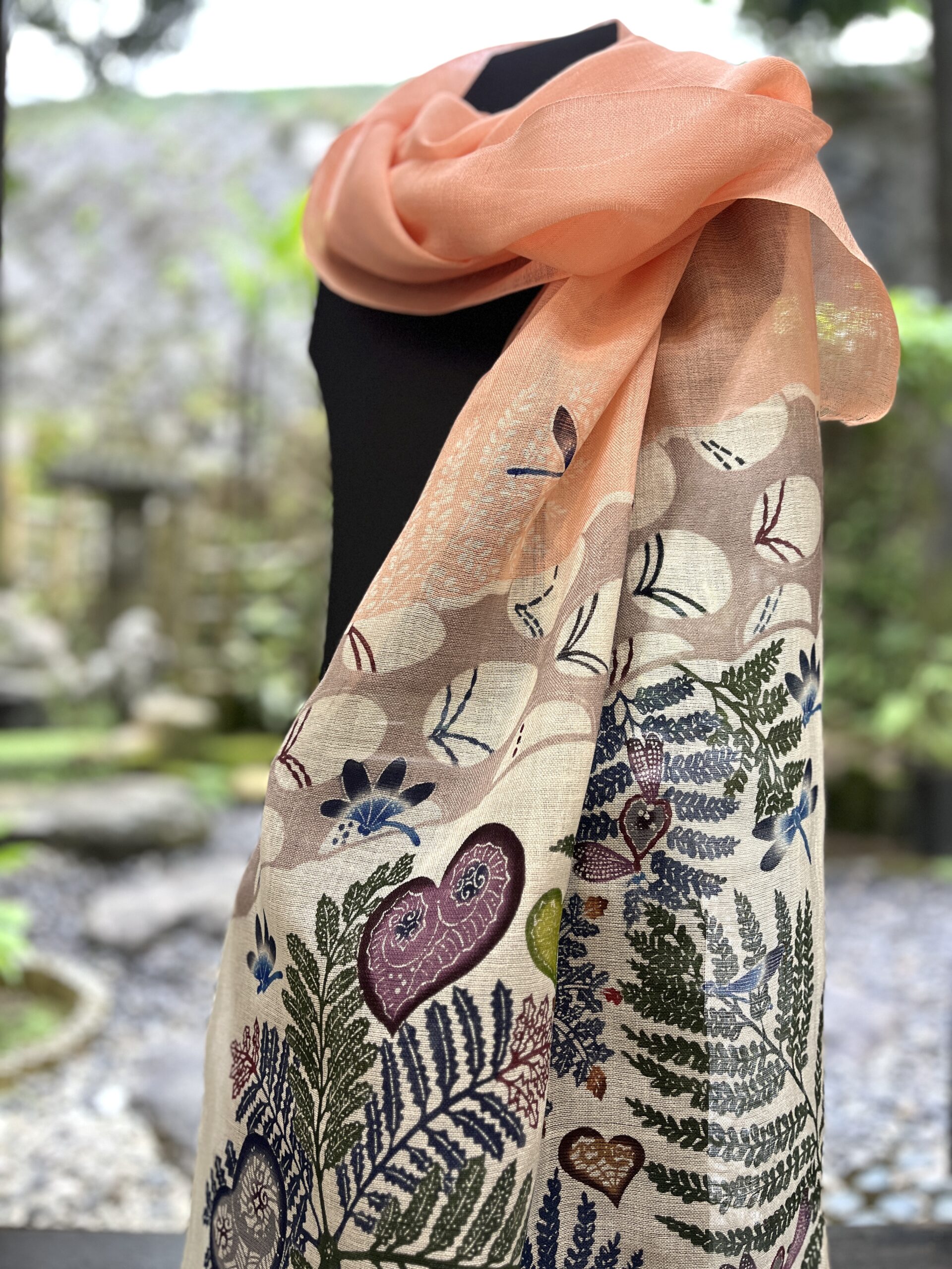 琉球びんがた 紫 竹 梅 鳥 着物 正絹 名渡山 紅型