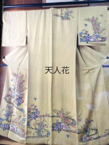 天人花　琉球紅型訪問着　城間栄順